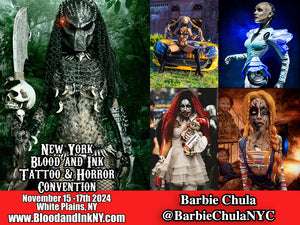 Barbie Chula @BarbieChulaNYC Guest at the Blood and Ink Tattoo & Horror Con at the westchester County Center in White Plains, NY