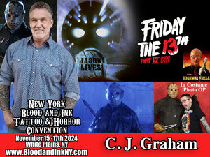 C.J. Graham Jason Friday the 13th Guest at the Blood and Ink Tattoo & Horror Con at the westchester County Center in White Plains, NY