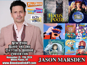 Jason Marsden Hocus Pocus Binx, Max Goofy Movie, Spirited Away, Lion King, Fairly Odd Parents, Full House, Boy Meets World, and Step by Step, Guest at the Blood and Ink Tattoo & Horror Con at the westchester County Center in White Plains, NY