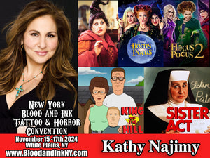 Kathy Najimy Hocus Pocus, Mary Sanderson, King of the Hill, Peggy Hill, Sister Act, and more Guest at the Blood and Ink Tattoo & Horror Con at the westchester County Center in White Plains, NY