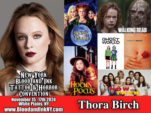 Thora Birch Hocus Pocus, Walking Dead, Ghost World, American Beauty, Now and Then, and more Guest at the Blood and Ink Tattoo & Horror Con at the westchester County Center in White Plains, NY